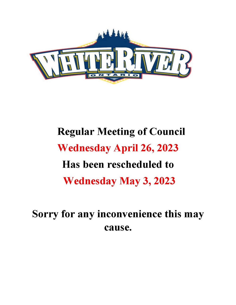 Rescheduled Council Meeting