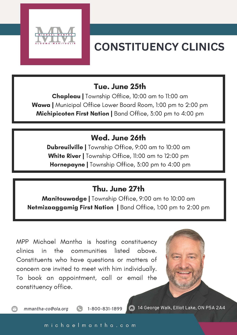 Constituency Clinics - Michael Mantha