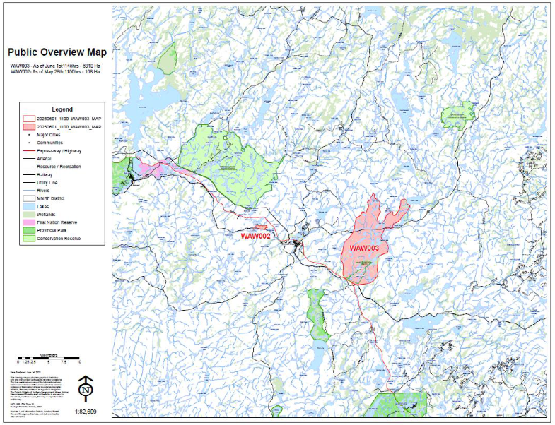 Whiteriver Fire Peremeter Map June 2023